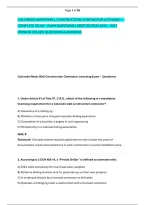 Colorado Water Well Construction Contractor Licensing &mdash; &NewLine;Complete Study - Exam Questions Latest Edition 2026 &ndash; 2027  &NewLine;Version Solved Questions & Answers