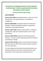 Nr 326 Exam 3 Chamberlain Mental Health Nursing &ndash; &NewLine;125 Study Guide &ndash; Practice Questions With Detailed &NewLine;Rationales &lpar;Latest Edition&rpar; 