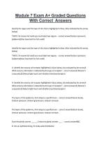 Module 7 Exam A&plus; Graded Questions &NewLine;With Correct  Answers 