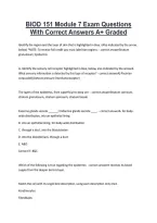 BIOD 151 Module 7 Exam Questions &NewLine;With Correct Answers A&plus; Graded