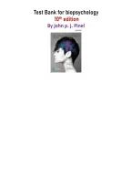 Biopsychology 10th Edition by John P&period; J&period; Pinel &ndash; A&plus; Exam Test Bank