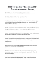 BIOD 151 Module 7 Exam Questions With Correct Answers A&plus; Graded Complete Package Deal