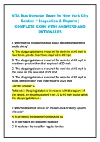 2026-2027 Newest MTA Bus Operator Exam for New York City Section 1 Inspection & Reports &vert;&NewLine;COMPLETE EXAM WITH ANSWERS AND&NewLine;RATIONALES 