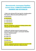 2026-2027 Newest Massachusetts Journeyman Pipefitter&NewLine;License Exam &vert; COMPLETE EXAM WITH&NewLine;ANSWERS AND RATIONALES 