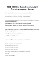 BIOD 152 Final Exam Questions With &NewLine;Correct Answers A&plus; Graded 