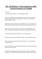 Bio 152 Module 7 Exam Questions With &NewLine;Correct Answers A&plus; Graded