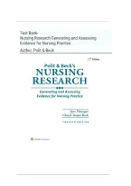 Test Bank&colon; Polit & Beck&rsquo;s Nursing Research Generating and Assessing Evidence for Nursing