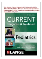 Current Diagnosis & Treatment Pediatrics&comma; 27th Edition Test Bank