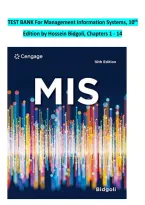 TEST BANK For Management Information Systems&comma; 10th &NewLine;Edition by Hossein Bidgoli&comma; Chapters 1 - 14