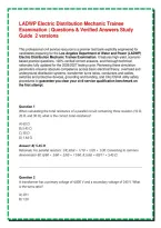 LADWP Electric Distribution Mechanic Trainee Examination &vert; Questions & Verified Answers Study Guide