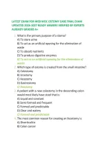 Latest Exam For Web Woc Ostomy Care Final Exam Updated 2026-2027 Ready Anwers Verified By Experts Already Graded A&plus;