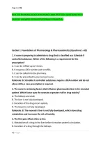 Nur 378 Pharmacology In Nursing Exam Prep 2026 Questions With &NewLine;Verified Answers Detailed Rationales Graded A&plus; 