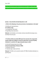 Test Bank For Williams' Basic Nutrition And Diet Therapy Exam Prep &NewLine;2026 Questions With Verified Answers Detailed Rationales Graded A&plus; 