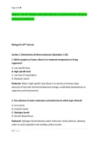 Biology For Ap&reg; Courses 2026 Questions With Verified Answers Detailed &NewLine;Rationales Graded A&plus; 