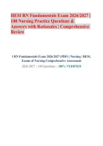 HESI RN Fundamentals Exam 2026&sol;2027 &vert; 100 Nursing Practice Questions & Answers with Rationales &vert; Comprehensive Review