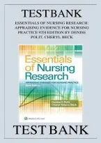 Essentials of Nursing Research&colon; Appraising Evidence for Nursing Practice&comma; 9th Edition by Denise Polit and Cheryl Beck &ndash; Test Bank