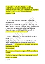 Nr 511 Final Exam Test Newest &lpar; 2026&rpar; &NewLine;Differential Diagnosis & Primary Care &NewLine;Practicum With Complete Questions & Answers &NewLine;&sol;&sol; Verified&sol;&sol;Graded A&plus;&sol;&lpar;100&percnt; Correct&rpar;-&NewLine;Chamberlain