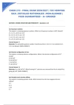 Chem 210 - Final Exam 2026&sol;2027 &vert; 100 Verified Q&A &vert; Detailed Rationales &vert; Ngn-Aligned &vert; Pass Guaranteed &ndash; A&plus; Graded