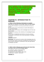 Test Bank for Fundamentals of Nursing 9th Edition by Taylor&comma; Lynn&comma; Bartlett &ndash; Verified Chapters 1-46 Complete with Correct Answers & Rationales &ndash; 2026 Latest Update &ndash; Instant Download PDF