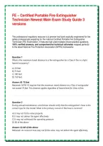 FE &ndash; Certified Portable Fire Extinguisher Technician Newest Main Exam Study Guide