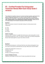 FE &ndash; Certified Portable Fire Extinguisher Technician Newest Main Exam Study Guide