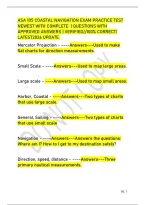 Asa 105 Coastal Navigation Exam Practice Test&NewLine;Newest With Complete &vert; Questions With &NewLine;Approved Answers &vert; Verified&sol;&sol;100&percnt; Correct&vert; &NewLine;Latest2026 Update&period;