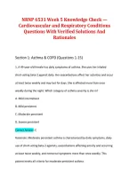 NRNP 6531 Week 5 Knowledge Check &mdash;&NewLine;Cardiovascular and Respiratory Conditions&NewLine;Questions With Verified Solutions And&NewLine;Rationales