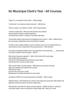 NJ Municipal Clerk's Test - All Courses 2026&sol;2027 &ndash; Questions and Answers &vert; Complete Verified Answers 