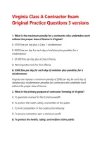 Virginia Class A Contractor Exam &NewLine;Original Practice Questions