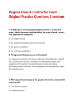 Virginia Class A Contractor Exam Original Practice Questions Study Guide