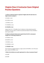 Virginia Class A Contractor Exam Questions And Answers Complete Study Guide