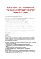 &NewLine;NURS 615 Pharm Exam 3 Study Guide Actual Exam 2026&sol;2027 &vert; Complete Exam-Style Questions with Detailed Rationales &vert; 100&percnt; Verified &vert; Pass Guaranteed &ndash; A&plus; Graded