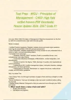 Test Prep - WGU - Principles of Management - C483  High-Yield verified Answers-&lpar;PDF Downloads&rpar; Newest Updates 2026 -2027 Grade A&plus;&NewLine;