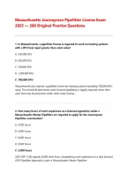 Massachusetts Journeyman Pipefitter License Exam 2026-2027 Original Practice Questions