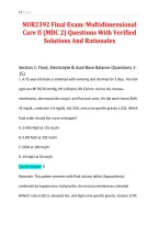 NUR2392 Final Exam&colon; Multidimensional&NewLine;Care II &lpar;MDC 2&rpar; Questions With Verified&NewLine;Solutions And Rationales