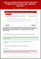 Gen Ai Leader Certification Exam Questions And Correct Answers With Rationales 2026&vert; Instant Download