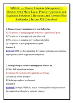 MN3211 &mdash; Human Resource Management &vert; &NewLine;October 2026 Mock Exam&comma; Practice Questions and &NewLine;Explained Solutions &vert; Questions And Answers Plus &NewLine;Rationales &vert; Instant Pdf Download 