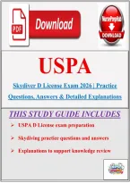 USPA Skydiver D License Exam 2026 &vert; Practice Questions&comma; Answers & Detailed Explanations
