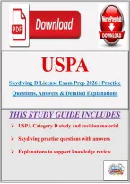 USPA Skydiving D License Exam Prep 2026 &vert; Practice Questions&comma; Answers & Detailed Explanations