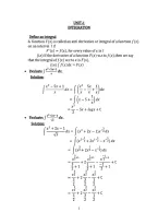 Engineering Mathematics &ndash; Integration&colon; Indefinite and Definite Integrals&comma; Integration by Parts&comma; Partial Fractions&comma; and Area & Volume Applications