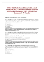 &NewLine;NURS 8022 Patho Exam 1 Study Guide Actual Exam 2026&sol;2027 &vert; Complete Exam-Style Questions with Detailed Rationales &vert; 100&percnt; Verified &vert; Pass Guaranteed &ndash; A&plus; Graded