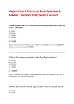 Virginia Class A Contractor Exam Questions And Answers Complete Study Guide