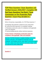 TCFP Plans Examiner I Exam Questions and Verified Answers 2026&sol;2027 &vert; Complete 300 Real Exam Questions Test Bank &vert; Texas Commission on Fire Protection Plans Examiner I Exam Prep &lbrack;Graded A&plus;&rsqb;