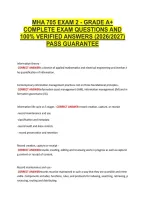 Mha 705 Exam 2 - Grade A&plus; &NewLine;Complete Exam Questions And &NewLine;100&percnt; Verified Answers &lpar;2026&sol;2027&rpar; &NewLine;Pass Guarantee 