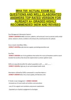 Mha 705  Actual Exam All &NewLine;Questions And Well Elaborated &NewLine;Answers Top Rated Version For &NewLine;Already A&plus; Graded Highly &NewLine;Recommended &vert;New And Revised 