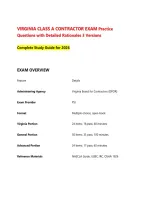 Virginia Class A Contractor Exam Practice Questions And Rationale Study Guide 2026