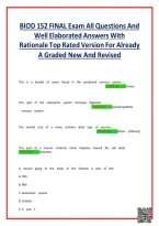 BIOD 152 FINAL Exam All Questions And&NewLine;Well Elaborated Answers With&NewLine;Rationale Top Rated Version For Already&NewLine;A Graded New And Revised