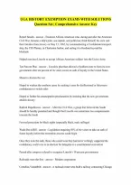 UGA HISTORY EXEMPTION EXAMS QUESTIONS AND ANSWERS WITH SOLUTIONS Verified Questions with 100 Correct Answers Graded A