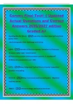 Comms Final Test&excl; &colon;&rpar; Updated&NewLine;Actual Questions and Correct&NewLine;Answers 2026&sol;2027 edition&NewLine;Graded A&plus;&NewLine;Avoiding Electric Shock --use only insulated hand and electrical&NewLine;power tools&NewLine;-electromagnetic static discharge wrist strap&NewLine;HERO -Hazards of Electromagneti