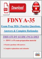FDNY A-35 Exam Prep 2026 &vert; Practice Questions&comma; Answers & Complete Rationales